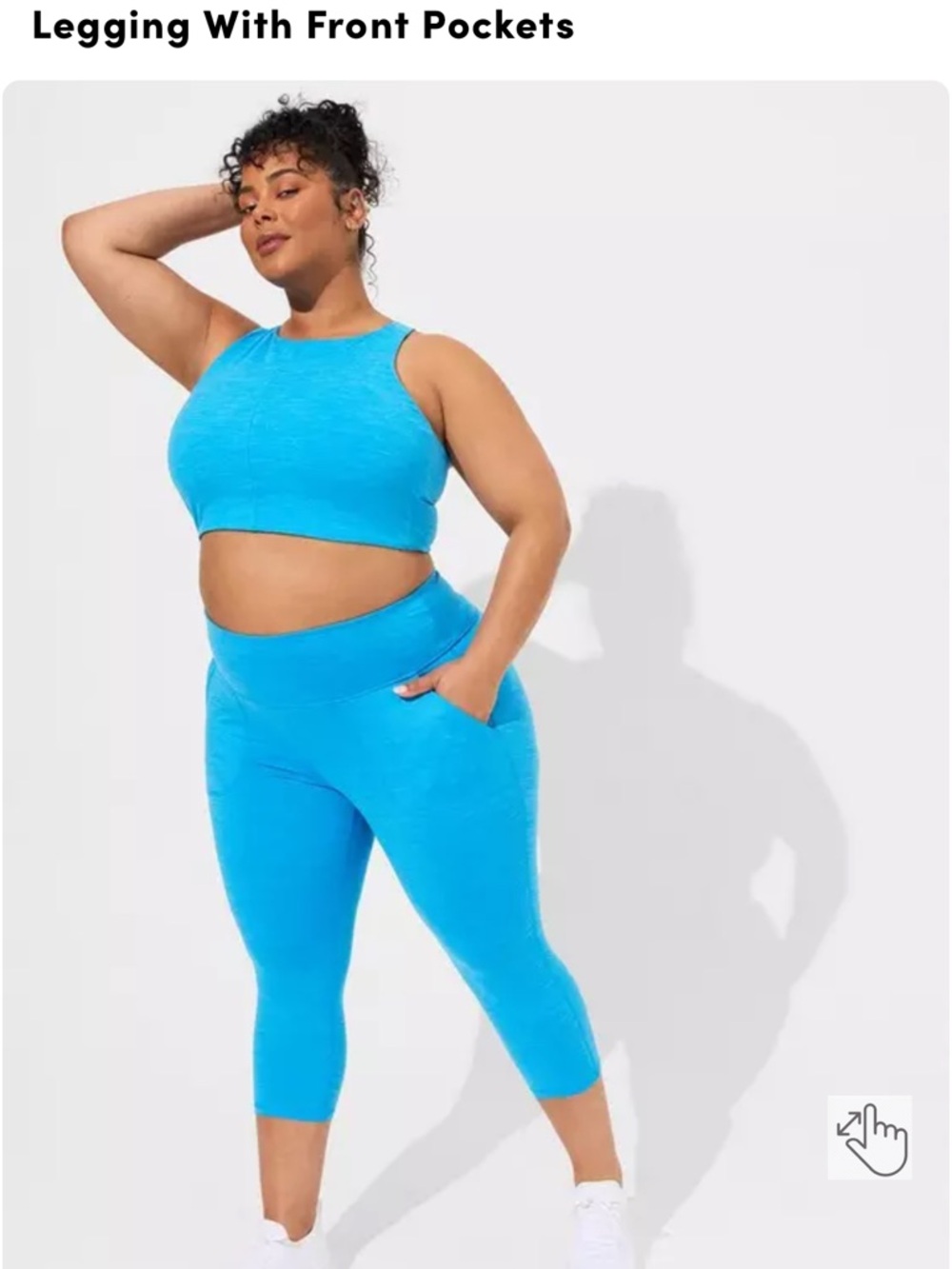 Super Soft Performance Jersey Capri Active Legging With Front Pockets & top